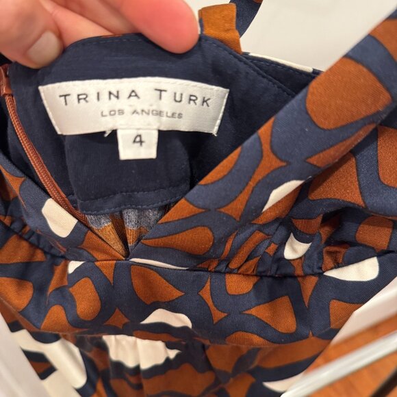 Trina Turk vintage print maxi dress, 100% silk, size 4 - Picture 5 of 6
